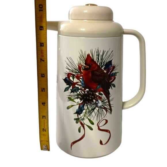 Lenox Winter Greetings Thermal Carafe Pitcher Insulated Cardinal Christmas Snow. - Picture 2 of 16